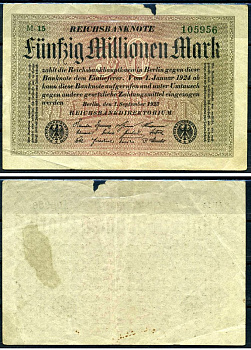 Германия 50000000 марок 1923 Pick 109 a бумага 8564-31-1-2