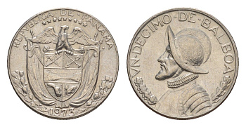 Панама 1/10 бальбоа (10 сентесимо) 1973 KM 10 медь плакированная медно-никелем UNC 4644-144