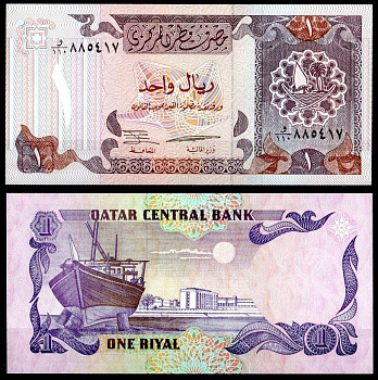 Катар 1 риал ND (1996) Pick 14 b бумага UNC (пресс) 7484-52-3-2