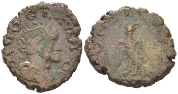 Римская Империя антониниан 270 Клавдий Готский, имитация монетного типа DIVO CLAVDIO, бюст императора / CONSECRATIO, орел, локальная чеканка RIC 266 биллон 1073-20-74