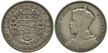 Новая Зеландия 1/2 кроны 1935 Георг V (1910-1936) KM 5 серебро 272-932