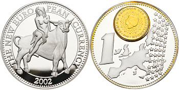 Нидерланды жетон - новая европейская валюта 2002   медно-никель плакированный серебром    1091-10-11