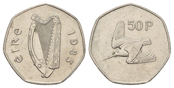 Ирландия 50 пенсов 1983 KM 24 медно-никель UNC 4565-711