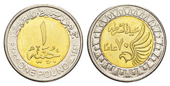 Египет 1 фунт 2021 69 лет полиции KM 1071 биметалл UNC 4652-1244