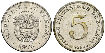 Панама 5 сентесимо 1970  KM 23.2 медно-никель    85-627