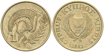 Кипр 1 цент 1983 KM 53.1 никель латунь 4174-1116
