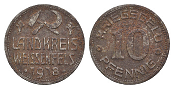 Вайсенфельс 10 пфеннигов 1918 Funck 590.1, Men18 33235.1 железо 4448-1256