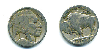 США 5 ЦЕНТОВ ND ИНДЕЕЦ, БИЗОН KM 134 медно-никель 46-2463