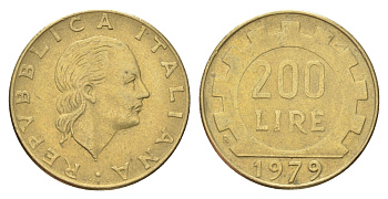 Италия 200 лир 1979 R, шестерня KM 105 алюминиевая бронза 4704-841