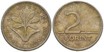 Венгрия 2 форинта 2002 BP KM 693 медно-никель 4618-239