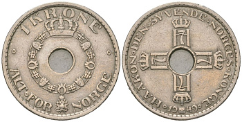 Норвегия 1 крона 1949 KM 385 медно-никель 4616-827