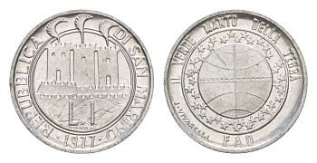 Сан-Марино 1 лира 1977 Экология KM 63 алюминий UNC 4647-214