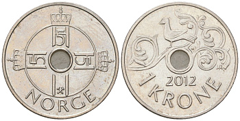 Норвегия 1 крона 2012 Харальд V (1991-) KM 462 медно-никель 4561-321