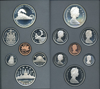 Канада набор из 7 монет 1986 в оригинальной коробке серебро PROOF 00-00