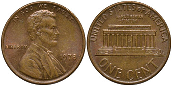 США 1 ЦЕНТ 1978 ЛИНКОЛЬН KM 201 медь цинк 4547-643