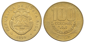 Коста-Рика 100 колонов 1999 KM 230a.1 алюминиевая бронза 4642-944