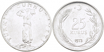 ТУРЦИЯ 25 КУРУШ 1973 KM 892.3 сталь 4529-1156