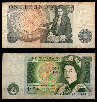 Англия 1 фунт ND (1978-1984) Pick 377 a бумага 6317-25-3-1