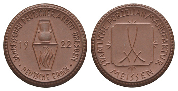 Майсен медаль "JDA немецкие земли" 1922 Scheuch II 1282a фарфор 1094-6-15