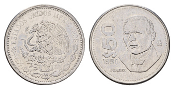 Мексика 50 песо 1990 KM 495a нержавеющая сталь UNC 217-411