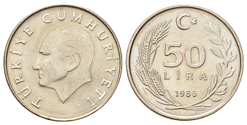 Турция 50 лир 1986 Кемаль Ататюрк KM 966 медь никель цинк UNC 4699-1243