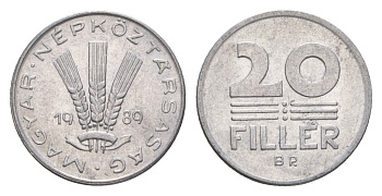 Венгрия 20 филлеров 1989 BP KM 573 алюминий 4658-646