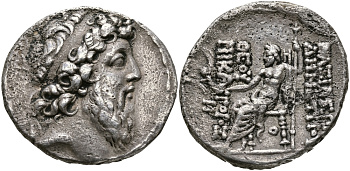 ДРЕВНЯЯ ГРЕЦИЯ, ГОСУДАРСТВО СЕЛЕВКИДОВ ТЕТРАДРАХМА 129 - 128 гг. до н.э. ДЕМЕТРИЙ II НИКАТОР, ЗЕВС НИКЕФОРОС, АНТИОХИЯ, GOOD VERY FINE, 16,16 гр Newell, Antioch 320 серебро 1073-8-62
