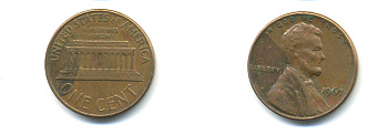 США 1 ЦЕНТ 1967 ЛИНКОЛЬН KM 201 медь цинк 179-315