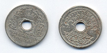 Нидерландская Восточная Индия 5 центов 1913 KM 313 медно-никель 41-1055