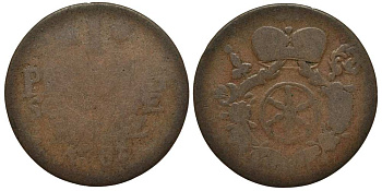 Майнц 1 пфенниг 1781 Фридрих Карл Йозеф фон Эрталь (1774-1802), вес 2,42 гр. KM 387 медь 3856-1055