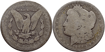США 1 доллар 1886 Морган доллар KM 110 серебро 1515-1813