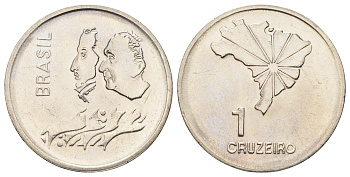 Бразилия 1 крузейро 1972 150 лет Декларации о Независимости KM 582 никель UNC 4646-844
