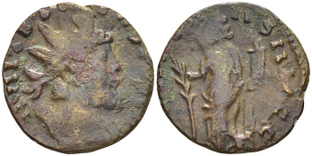 Римская Империя (императоры в Галлии) антониниан 271 - 274 Тетрик I. варварская иммитация, Very fine биллон 1073-14-61