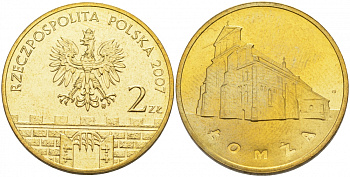 Польша 2 злотых 2007 MW, серия польские города, Ломжа (Lomza) KM 616 латунь UNC M13-11