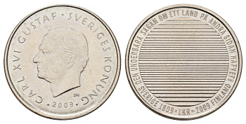 Швеция 1 крона 2009 Карл XVI Густав (1973-) KM 894 медно-никель 4671-446