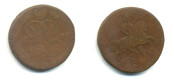 РОССИЯ 1 КОПЕЙКА 1759 медь 61-313