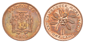 Ямайка 1 цент 1971 ФАО - Давайте производить больше еды KM 52 бронза UNC 4640-1264