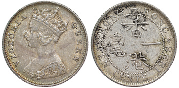 Гонконг 10 центов 1898 Виктория (1837-1901) KM 6.3 серебро 1531-913