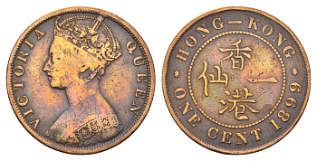 Гонконг 1 цент 1899 KM 4 бронза 98-1111
