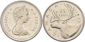 Канада 25 центов 1979 Елизавета II, олень KM 74 никель    4150-452