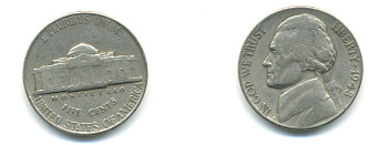 США 5 ЦЕНТОВ 1948 ДЖЕФФЕРСОН KM A192 медно-никель 89-421