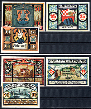 Готтесберг (Пруссия, Силезия) набор из 3 нотгельдов 1921 7556-11-1-2