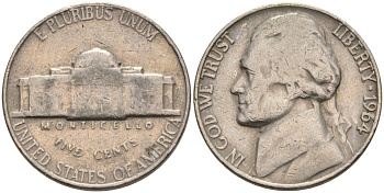 США 5 центов 1964 Джефферсон KM А192 медно-никель 92-1114