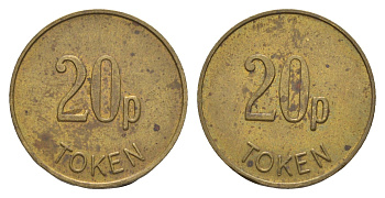 Великобритания жетон 20 пенсов ND латунь UNC 4636-1261