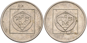 Нидерланды жетон ND TMS, диаметр 22,5 мм., НЕ МАГНИТНЫЙ белый металл 00-00