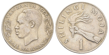 Танзания 1 шиллинг 1966 KM 4 медно-никель 4699-1022