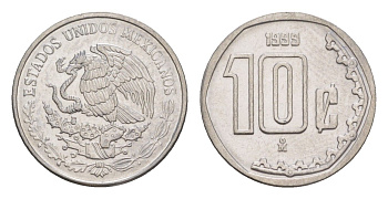 Мексика 10 сентаво 1999 Mo KM 547 нержавеющая сталь UNC 4636-461