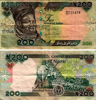 Нигерия 200 найра 2009 Ахмаду Белло, быки Pick 29 h бумага 8518-42-2-1