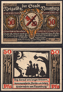 Германия, Наумбург-ан-дер-Заале 50 пфеннигов 1920 Нотгельд бумага 7556-45-3-1