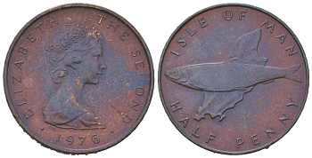 Остров Мэн 1/2 пенни 1976 ФАО - еда для всех KM 32 бронза UNC 4618-557